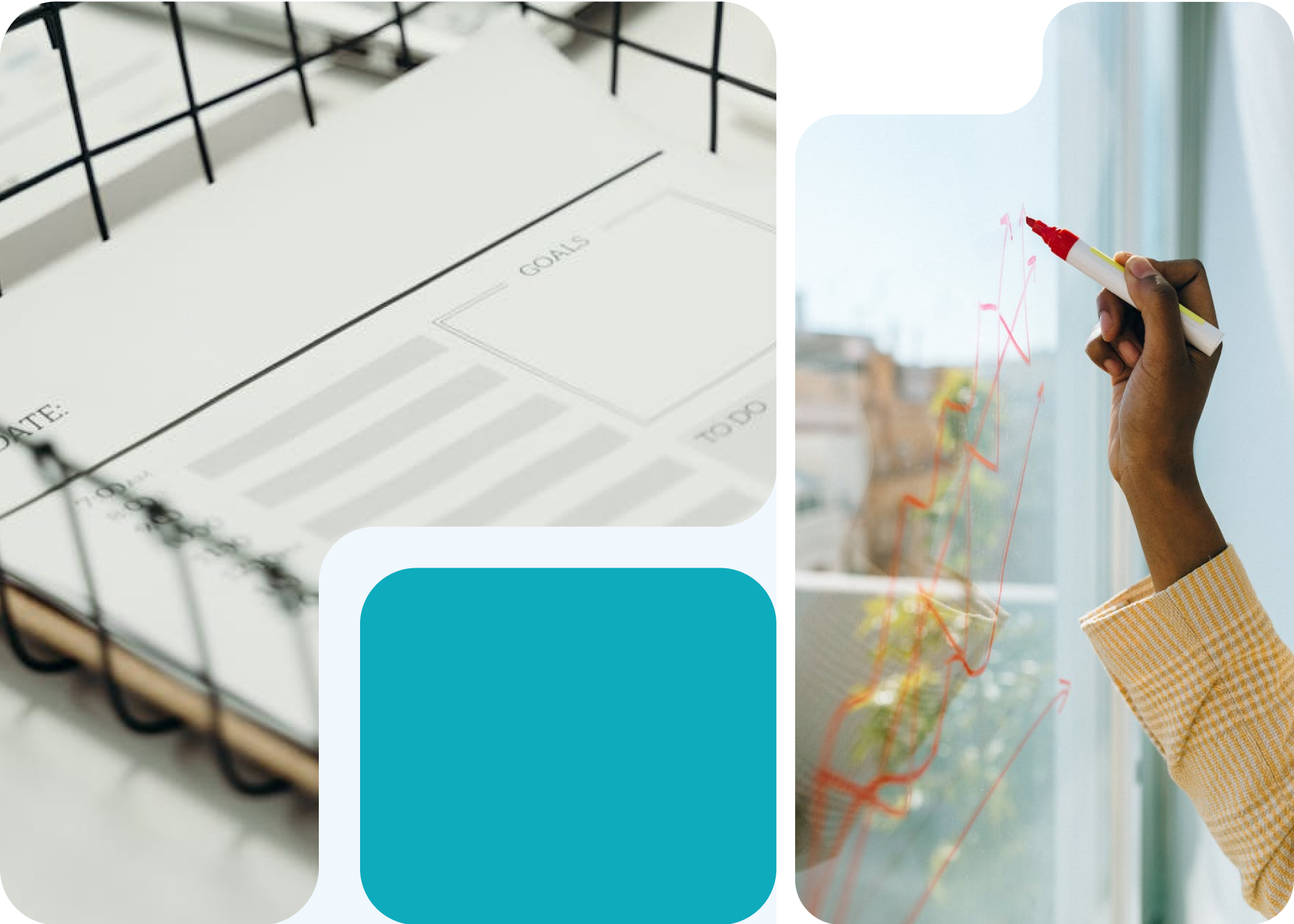 Professional business environment with strategic planning and data analysis