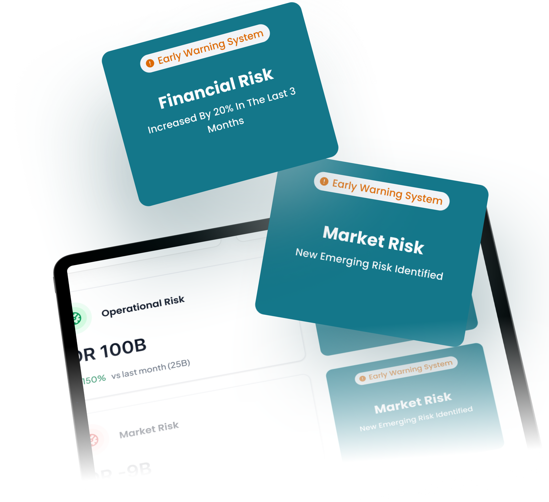 Early Warning System with floating risk notification cards